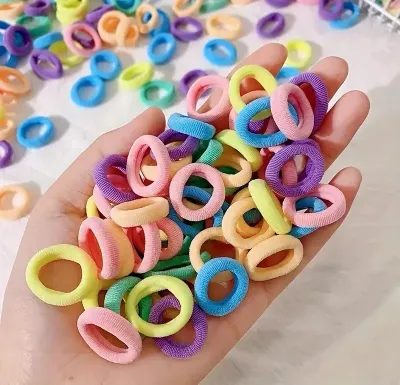 Colorful Small Elastic Hair Ties 100 Pcs